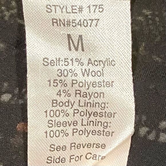 CAbi Paris 3/4 Sleeve Tweed Blazer in Black/Brown/Gold Women’s M - Picture 8 of 9